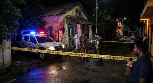 Night investigative journalism crime scene in Jaffna Sri Lanka